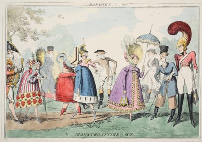 Dandies von 1817 und Monstrositäten von 1818, veröffentlicht 1835 von George Cruikshank